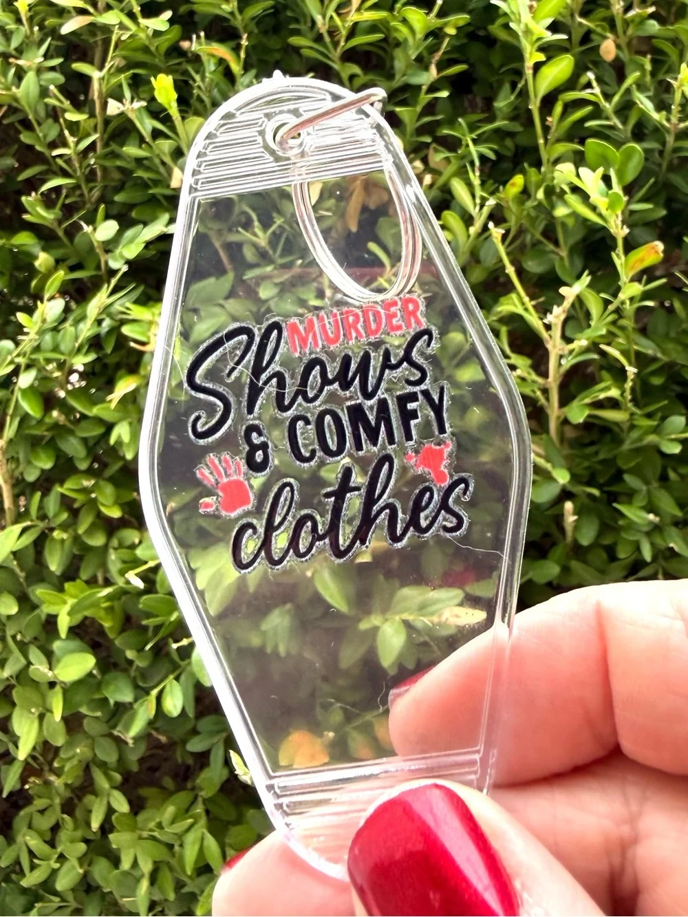 Vintage style motel key 3.5 inch keychain true crime-themed gift idea